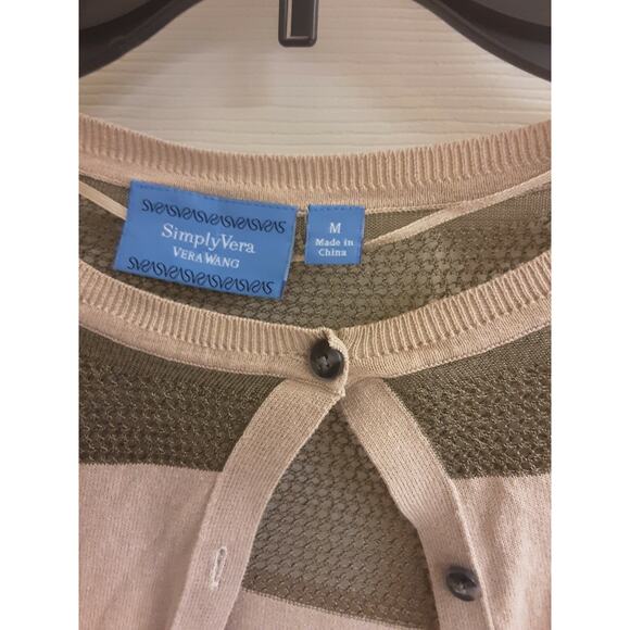 Simply Vera Sweater, Women's Size Medium Cardigan, Sheer, Long Sleeve, EUC - Picture 3 of 4